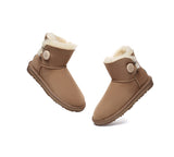 UGG EVERAU® UGG Boots Double Faced Sheepskin Wool Ankle Mini Button