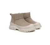 EVERAU® UGG Boots Sheepskin Wool Ankle Chunky Platform Mouni