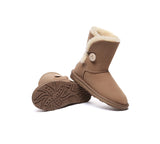 UGG EVERAU® UGG Boots Double Faced Sheepskin Wool Short Button - UGG EXPRESS