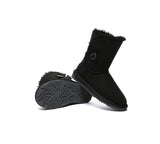 UGG EVERAU® UGG Boots Double Faced Sheepskin Wool Short Button - UGG EXPRESS