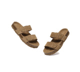 EVERAU® Double Straps Embossed Slip-on Summer Sandal Slides Aurelia