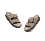 EVERAU® Adjustable Strap Embossed Slip-on Platform Summer Sandal Slides