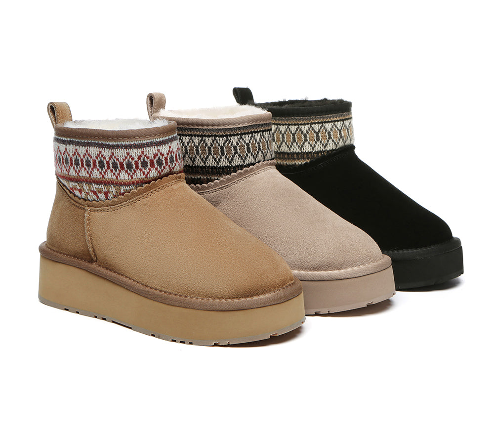EVERAU® UGG Boots Woven Platform Grantlee