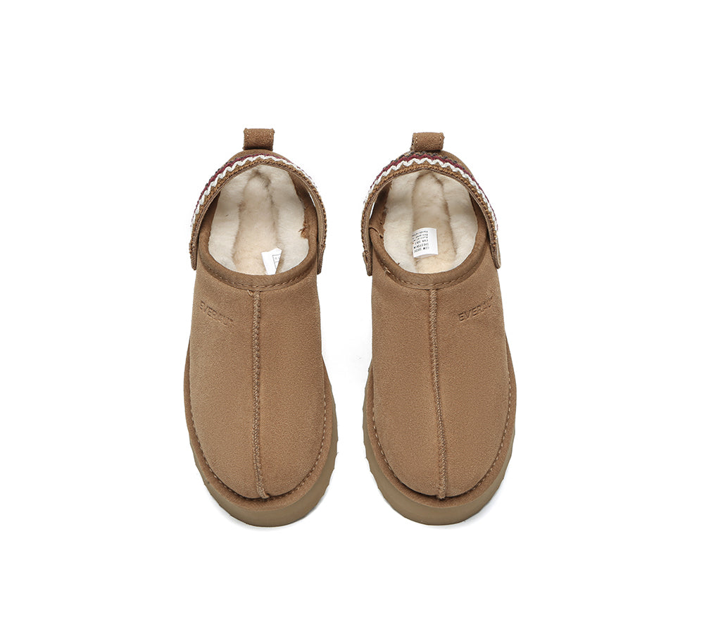 EVERAU® UGG Slippers Kintted Platform Maeve