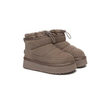 UGG EVERAU® UGG Boots Women Sheepskin Wool Drawstring Platform Picken