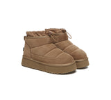 UGG EVERAU® UGG Boots Women Sheepskin Wool Drawstring Platform Picken