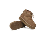 UGG EVERAU® UGG Boots Women Sheepskin Wool Drawstring Platform Picken
