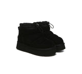 UGG EVERAU® UGG Boots Women Sheepskin Wool Drawstring Platform Picken