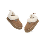 UGG EVERAU® UGG Slippers Women Removable Wool Strap Drawstring Slingback Platform Paige