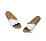 EVERAU® Leather Adjustable Embossed Summer Beach Charms Walk Sandal Slides
