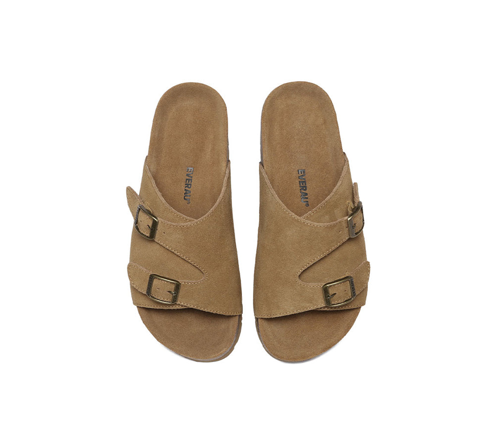 EVERAU?? Adjustable Strap Embossed Slip-on Summer Sandal Slides Alexis - UGG EXPRESS