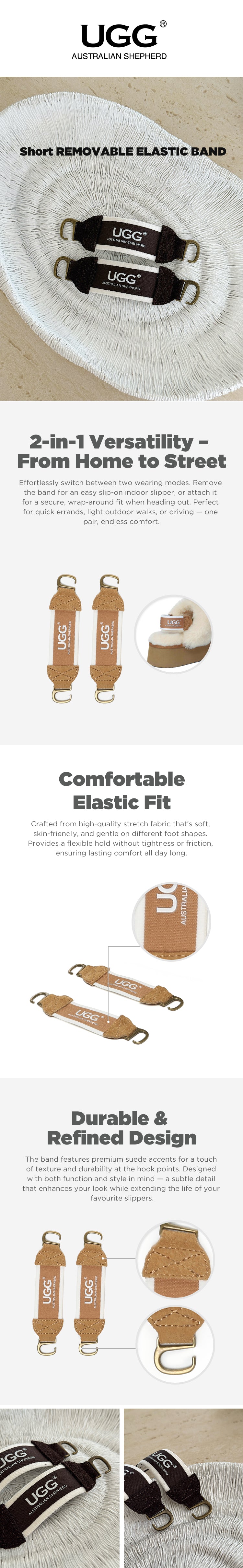 AUSTRALIAN SHEPHERD® Slippers Removable Elastic Metal Connection Band Short