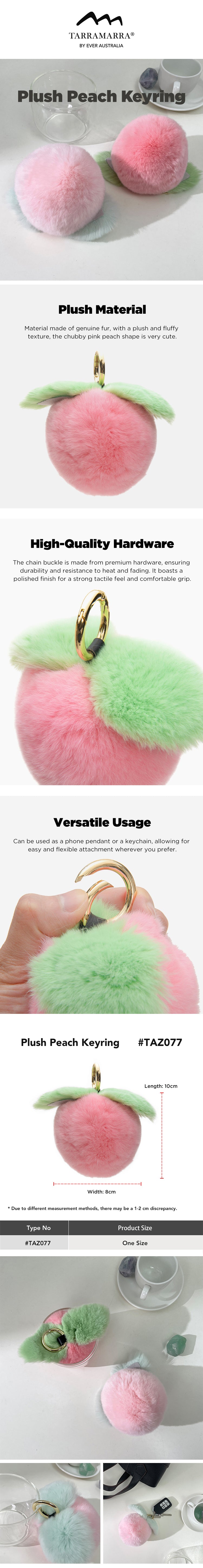 TARRAMARRA® Fluffy Peach Keyring
