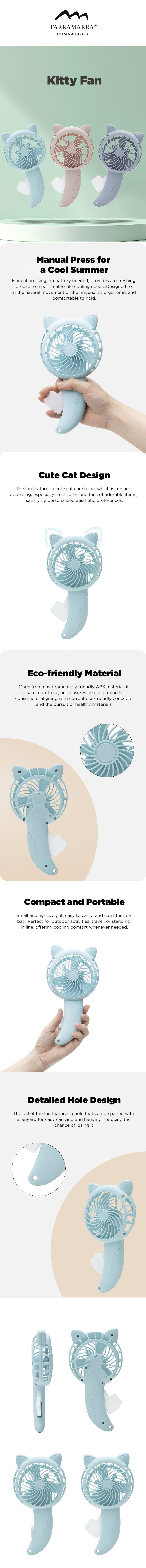 TARRAMARRA® Handheld Portable Kitty Fan