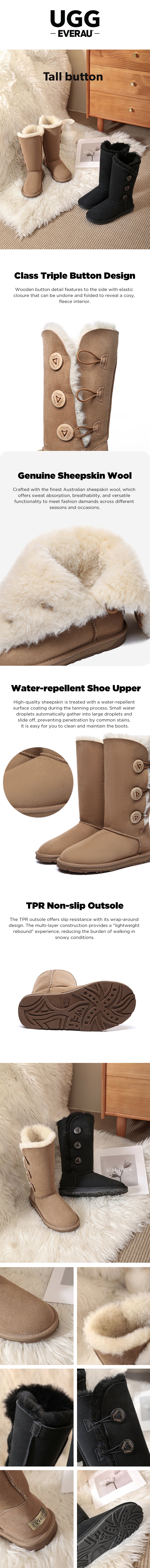 UGG EVERAU® UGG Boots Unisex Tall Button