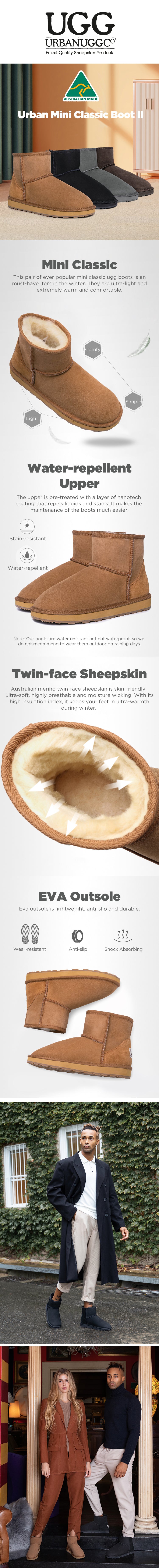 Urban UGG® UGG Boots Unisex Australian Made Mini Classic II