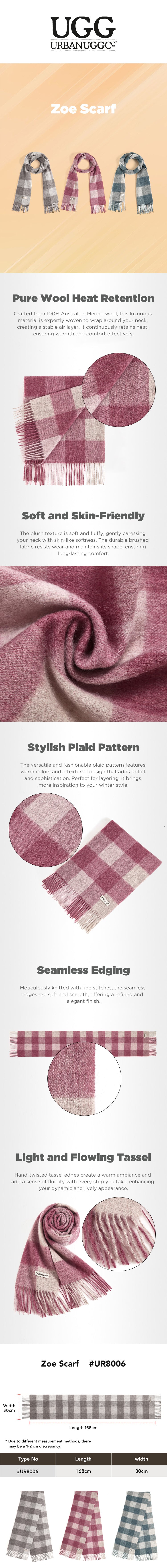 Urban UGG® 100% Wool Check Scarf Zoe