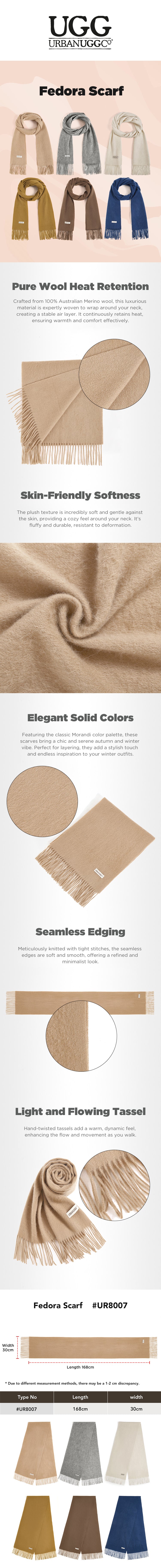 Urban UGG® 100% Wool Plain Scarf Fedora