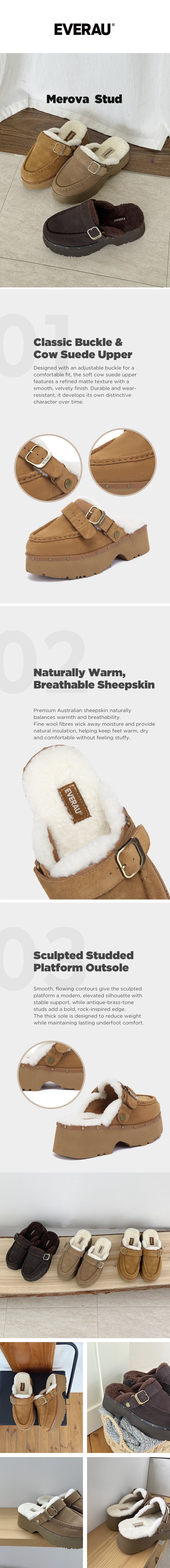 EVERAU® UGG Slippers Platform Clogs Merova