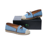 Espadrilles - EVERAU® Women Leather Slip-on Bow Flat Espadrilles Esther