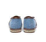 Espadrilles - Women Leather Slip-on Bow Flat Espadrilles Esther