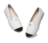 Espadrilles - Women Leather Slip-on Flat Espadrilles Evelyn