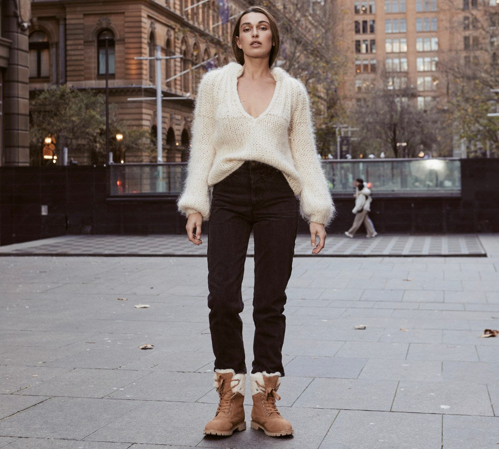 Fashion Boots - AS UGG Women Fashion Chunky Boots Mina