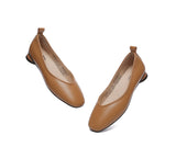 Flats - Women Ballet Leather Round Toe Flats