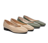 Flats - Women Ballet Leather Square Toe Flats