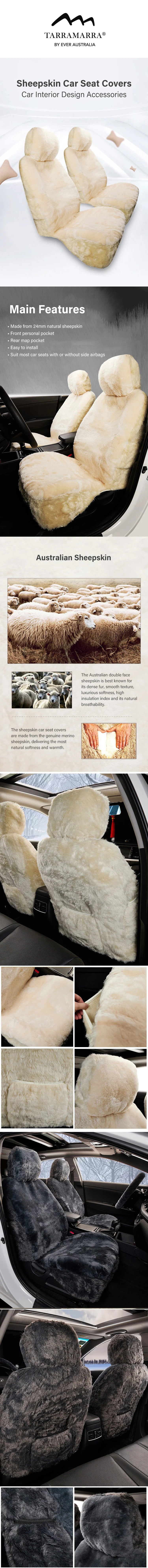 TARRAMARRA® Sheepskin Car Seat Covers Twin Pack