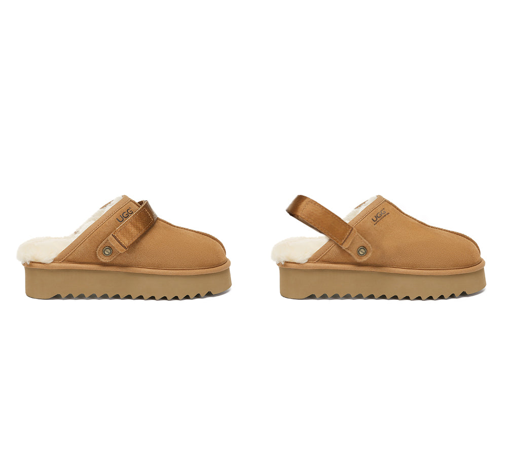 AUSTRALIAN SHEPHERD® UGG Slippers Sheepskin Wool Slingback Platform Cozeln UGG AUSTRALIAN SHEPHERD