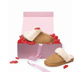 Valentine's Day Pink Gift Box with Muffin Slippers