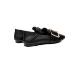 Loafers - Women Leather Loafers Square Buckle Almond Toe Flats Sally