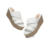 Sandals - Women's Crossover-Strap Platform Heels Slip-on Sandal Slides Wedges Julie