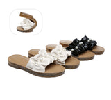 Slides - Leather Flat Slides Ultra Soft With Pearls Women Linita