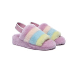 Slides - UGG Women Fluffy Slides Slingback Puffy Special Color