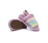 Slides - UGG Women Fluffy Slides Slingback Puffy Special Color