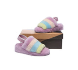 Slides - UGG Women Fluffy Slides Slingback Puffy Special Color