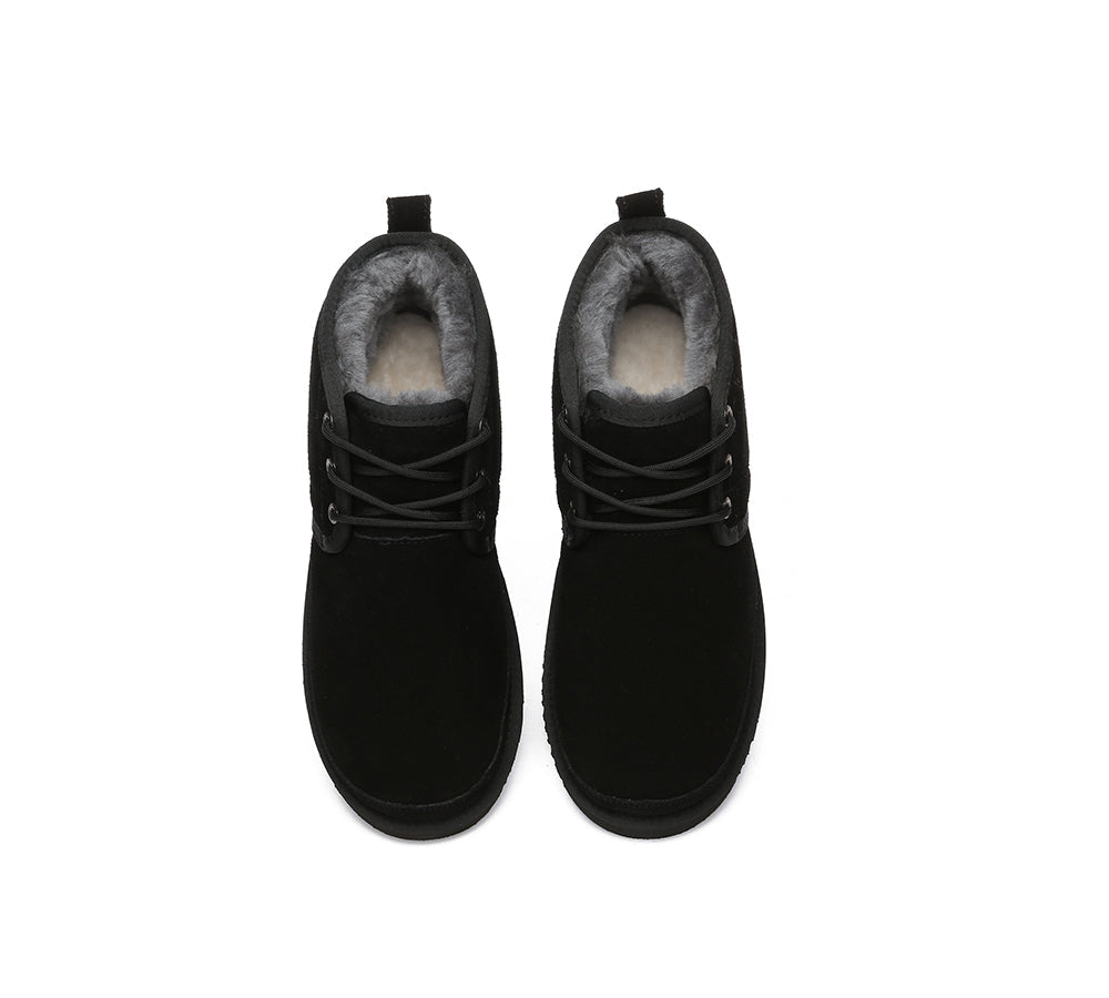 UGG Boots - Australian Shepherd® UGG Boots Men Sheepskin Wool Ankle Lace Up Casual Leonard