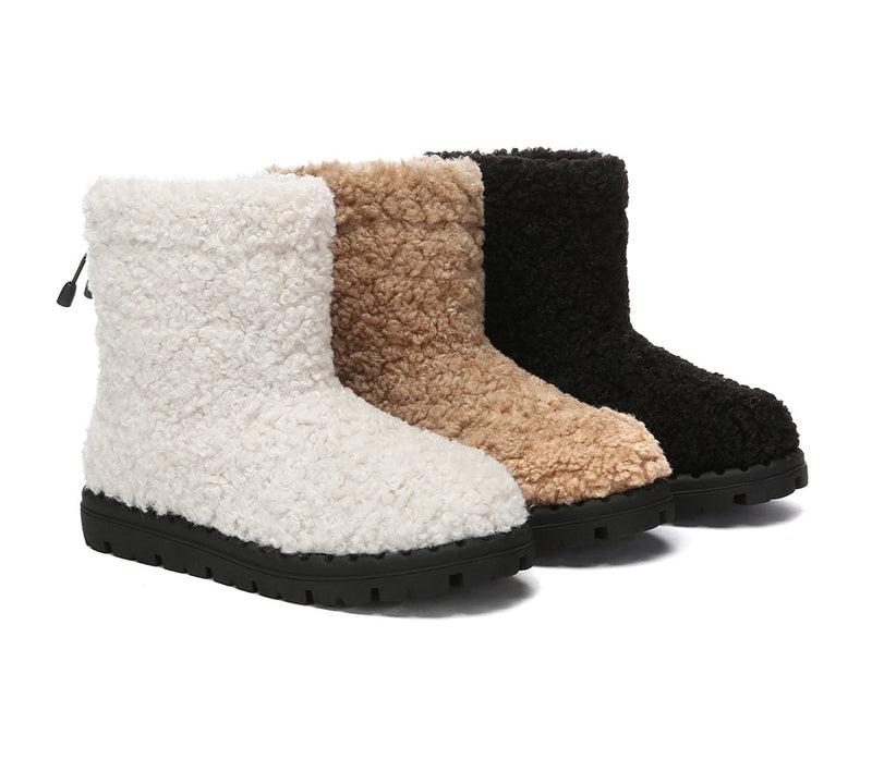 UGG Boots - EVERAU® UGG Sheepskin Wool Plush Adjustable Drawstring Boots Peggy