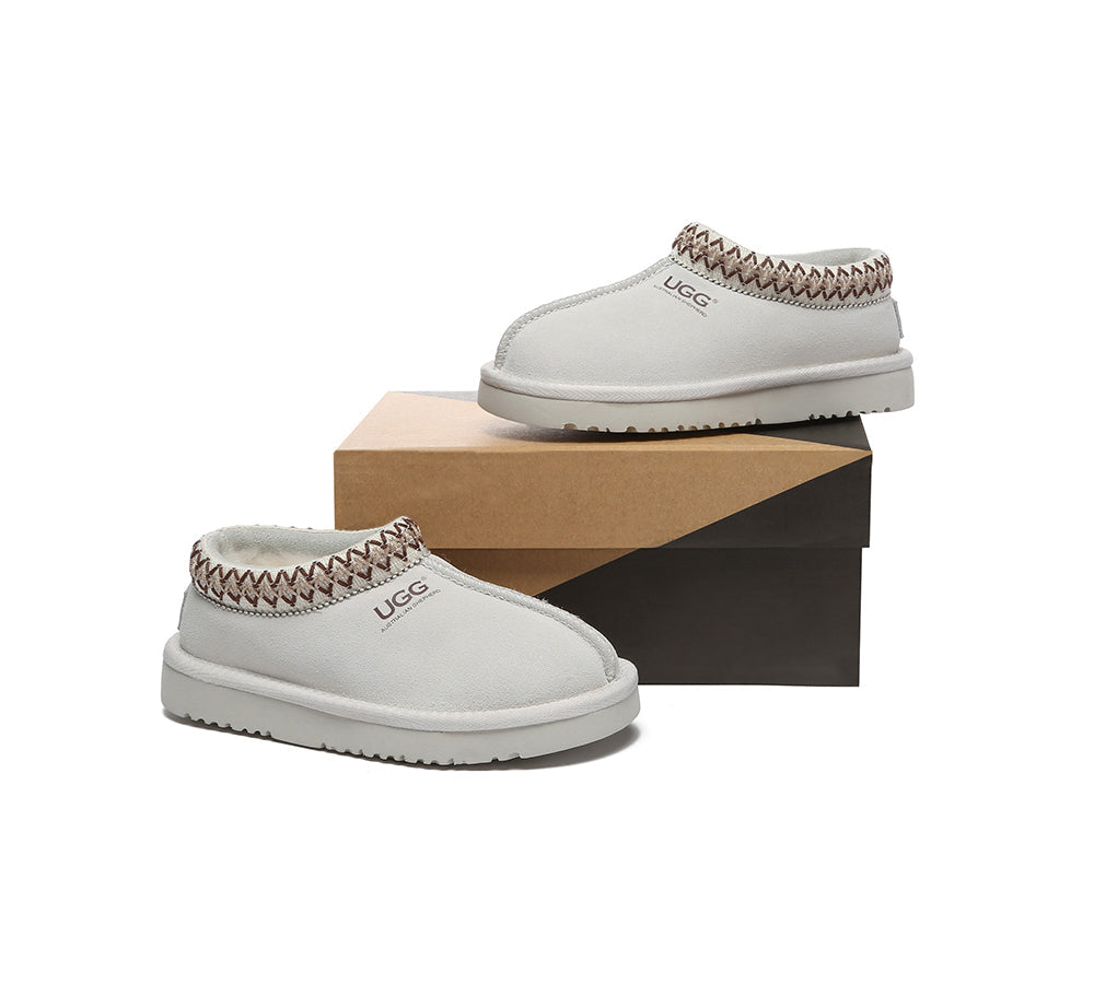UGG Slippers - AUSTRALIAN SHEPHERD® UGG Kids Sheepskin Wool Ankle Tazzy Slippers Hippie