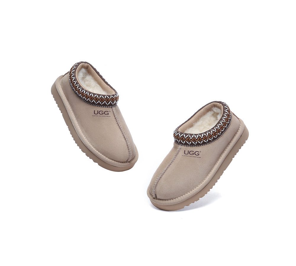 UGG Slippers - AUSTRALIAN SHEPHERD® UGG Kids Sheepskin Wool Ankle Tazzy Slippers Hippie