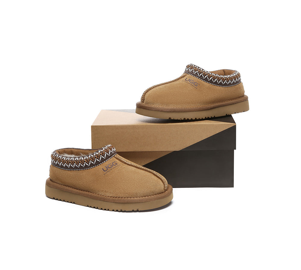 UGG Slippers - AUSTRALIAN SHEPHERD® UGG Kids Sheepskin Wool Ankle Tazzy Slippers Hippie