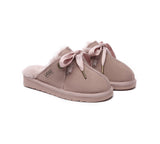 UGG Slippers - UGG Slippers Women Sheepskin Wool Ribbon Bow Ruby