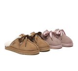 UGG Slippers - UGG Slippers Women Sheepskin Wool Ribbon Bow Ruby