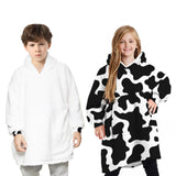 Apparel - Kids Reversible Hoodie Blanket Cow Pattern