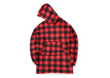 Apparel - Reversible Hoodie Blanket Unisex Black And Red Check