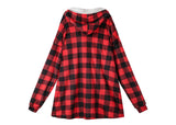 Apparel - Reversible Hoodie Blanket Unisex Black And Red Check