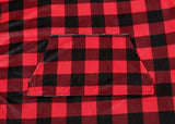 Apparel - Reversible Hoodie Blanket Unisex Black And Red Check