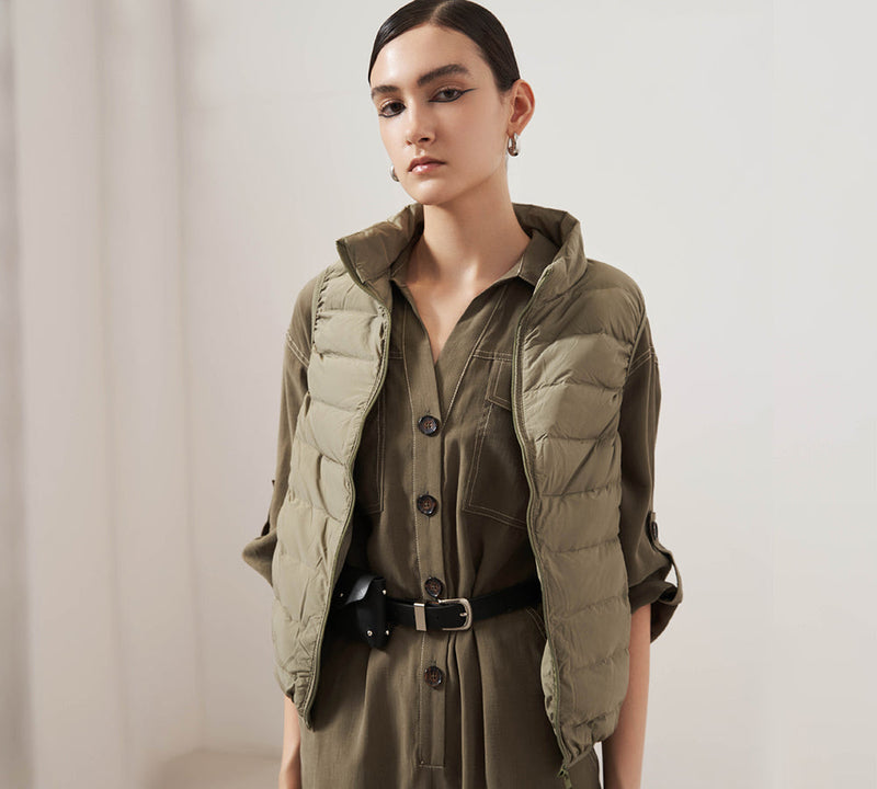 Apparel - Ultra-Light White Duck Down Vest Women Beverley